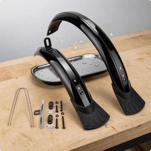 Black mudguard pair metal - mudguard,