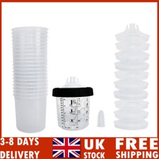Disposable Spray Paint Gun Plastic Liners & Lids Kit 6-Ounce 180ML Cups UK STOCK