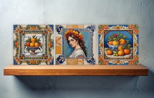Sicilian ceramic backsplash - ceramic,