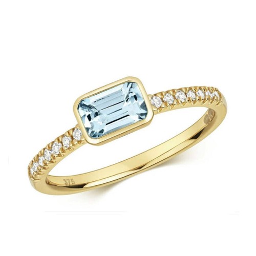Real aquamarine and diamond - real,
