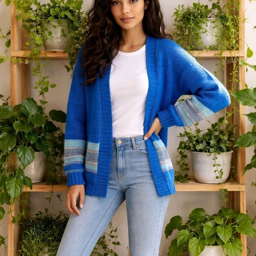 Hand knit oversized cardigan - oversized,