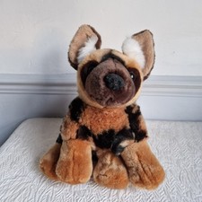 Nature Planet African Wild Dog Soft Toy Plush Realistic Stuffed Wild Animal 8-9"