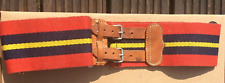 British Army Royal Artillery RA Double Leather Buckle Stable Belt Adjustable 36"