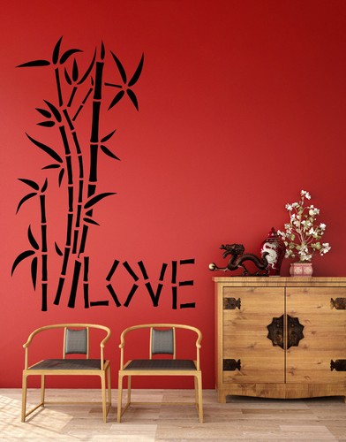 Bamboo stencil love chinese - bamboo,