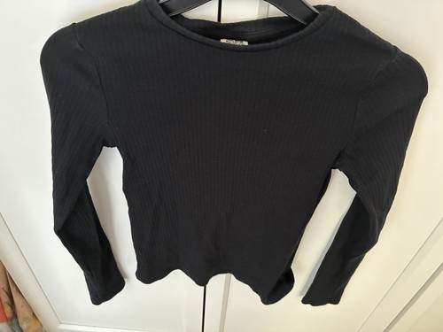 Tesco girls black ribbed - f&f,
