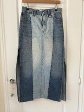 ZARA PSTCHWORK DENIM MAXI SKIRT SIDE SPLITS BNWOT SIZE SMALL