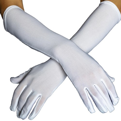 52cm long white gloves womens - 52cm,
