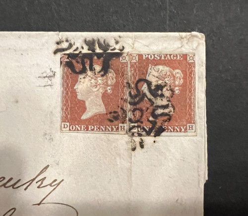1844 penny red - red, x