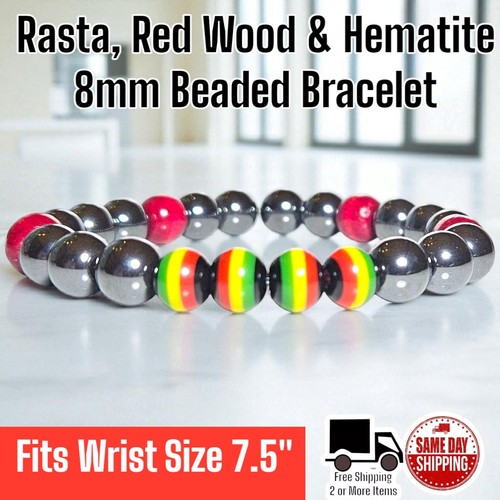 Natural hematite red - red, wood