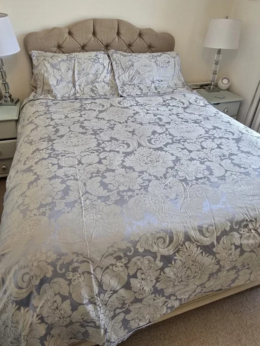 Bedeck jacquard damask blue - damask,