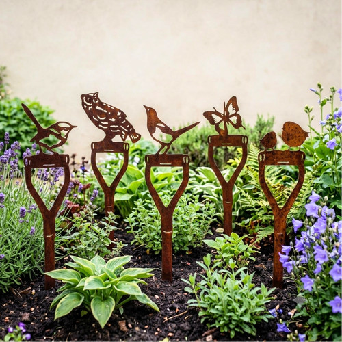 Rusty garden stakes - rusty,