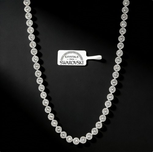 Angel silver tennis necklace - angel,