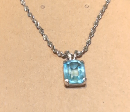 Vintage silver tone - blue, topaz