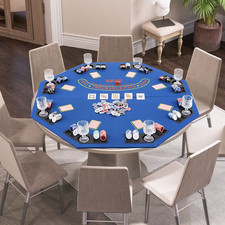 Foldable 120CM 8-Player Poker Table with Carrying Bag for Easy Transport