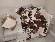 Large Real Cowhide Rug Brown