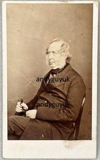 CDV SALTBURN BY THE SEA SEATED MAN ANTIQUE PHOTO VICTORIAN WHISKERS SIDEBURNS