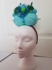HEADPIECE/ASCOT/RACES/BLUE/GREEN/TURQUOISE/ASCOT/FASCINATOR/HAIRPIECE/QUIRKY
