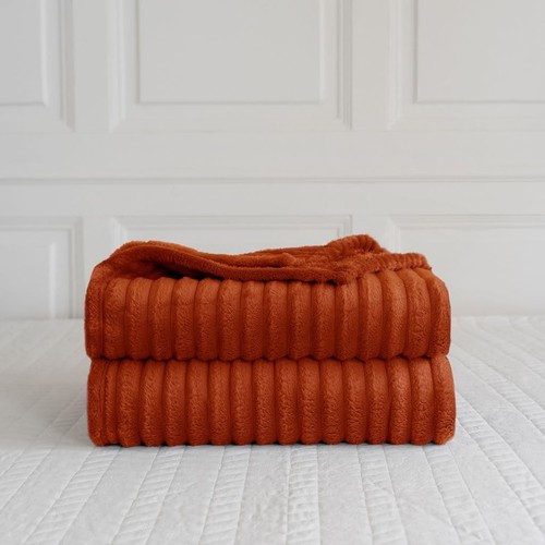 Ribbed throws fleece blanket - throws,