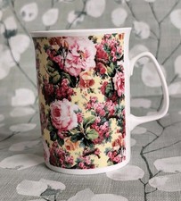Rose of England - Fine Bone China Mug - Pink & Red Roses Design - 4"