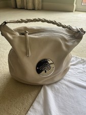 Mulberry Leather Hobo Shoulder Bag - Cream with Silver Hardware
