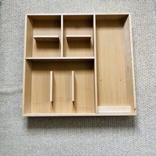 Ikea Beech Wood Cutlery Tray. 8 Compartment Utensil Holder for Kitchen Drawer.