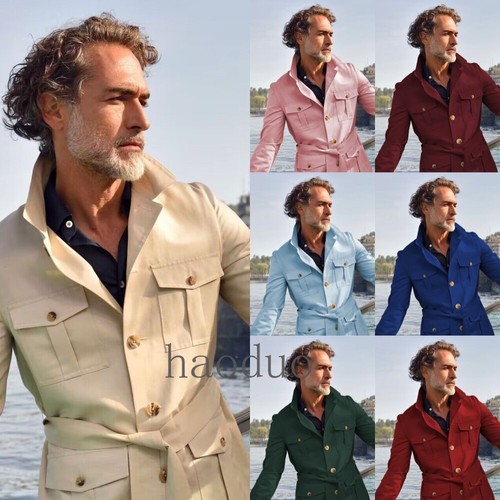 Men safari jacket with - safari, belt