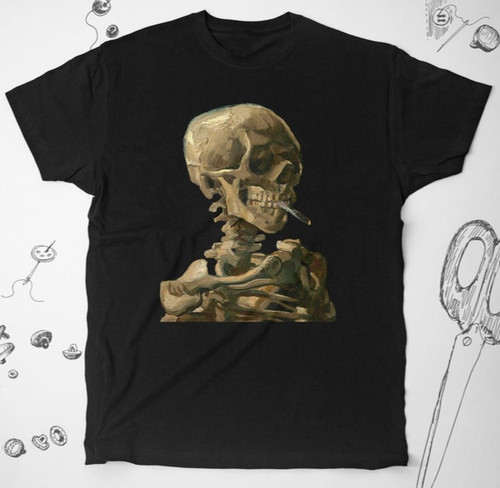 Skeleton tshirt van - gogh, art