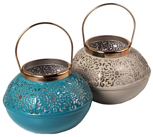 Teal blue white - white, moroccan