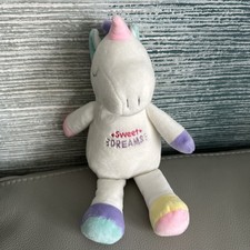 Card Factory Unicorn Soft Toy Sweet Dreams Teeny Wonders white 11" tall