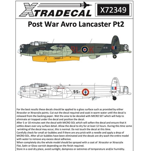 Xtradecal 72349 post war avro - xtradecal,