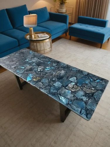 Handmade labradorite table top - handmade,