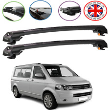 VW T5 T6 TRANSPORTER BLACK LOCKABLE ROOF RACK CROSS BARS ROOF BARS SWB , LWB