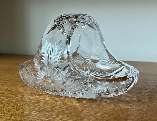Vintage lead crystal basket - crystal,