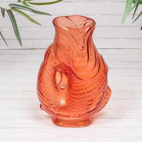 Glass fish gluggle jug - glass,