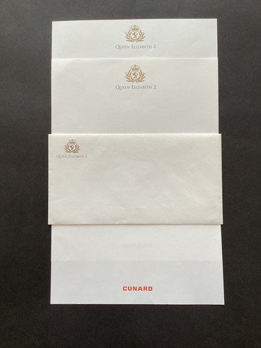 Cunard qe2 writing - cunard, paper
