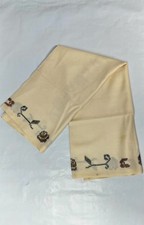 Authentic Indian shawl, cream scarf wrap patterned scarf