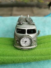 Rare Silver/Chrome Volkswagen VW Surf Bus Van Clock in Good condition
