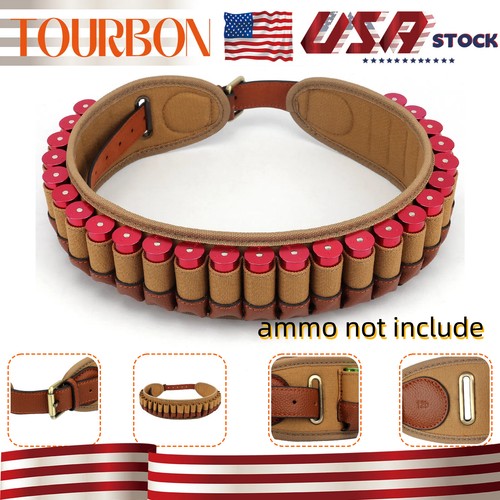 Canvas leather cartridges belt - leather,