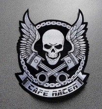 Large Biker Skull Wings Piston