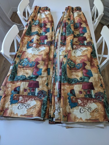 Country house style curtains - house,