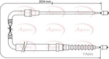 Apec Brake Cable Premium Aftermarket Rear 474631 5028906122577 CAB1049