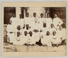 West AFRICA c1900 European priests with students original vintage photograph