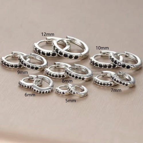 Silver black small - black, 925