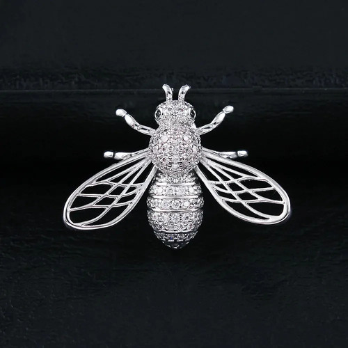 Vintage crystal bee brooch - vintage,