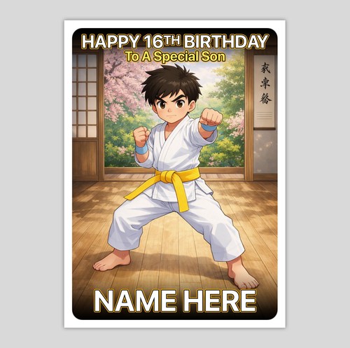 Karate boy personalised - boy, a5