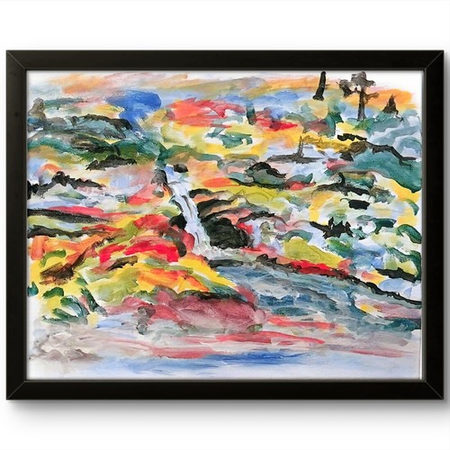 Waterfalls colorful 11x14 - colorful,