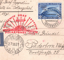 GERMANY Card ZEPPELIN Air 2m *POLARFAHRT* OVERPRINT Malyguin Icebreaker KZ226