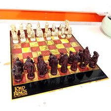 LORD OF THE RINGS CHESS SET Antique Ivory And Chinese Lacquer Finish Set boxed c