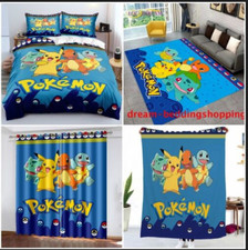 Pokemon Pikachu 3D Duvet Cover Bedding Blackout Curtains Carpet Rug Blanket Gift