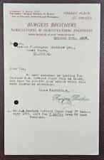 1937 Burgess Brothers, Seed & Bulb Merchants, Market Place, St. Helens Letter
